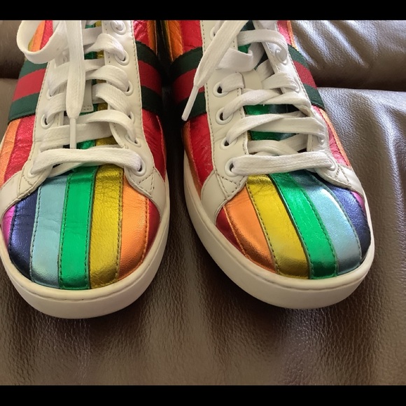 Gucci Ace Metallic Rainbow Sneakers - Picture 7 of 10
